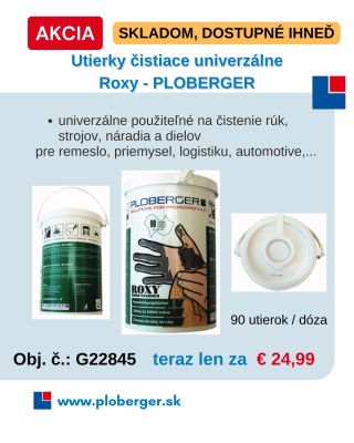 AKCIA!!! Utierky čistiace univerzálne Roxy - PLOBERGER vo výhodnej cene 24,99€ dostupné ihneď! Objednajte na e-shope alebo...